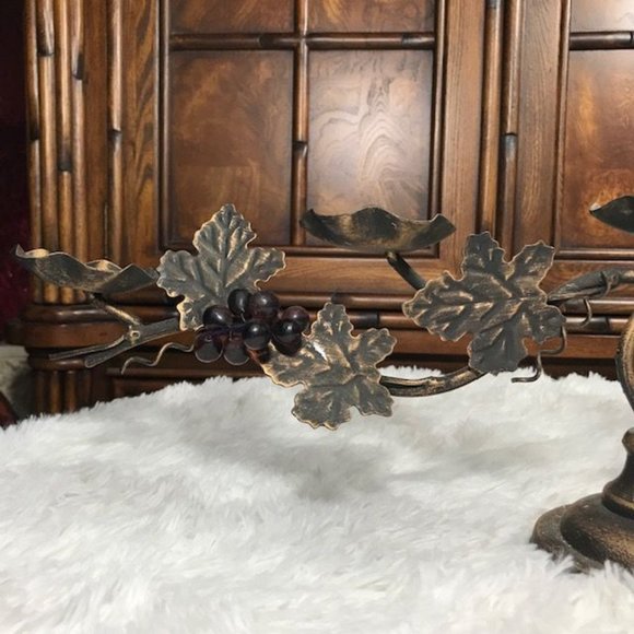 Rustic Bronze Metal Grapevine Candelabra - Picture 5 of 12